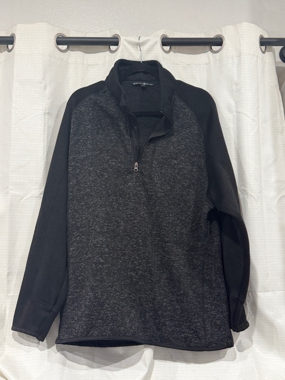 Beverly Hills Polo Club Men's Black Heather Quarter-Zip Pullover